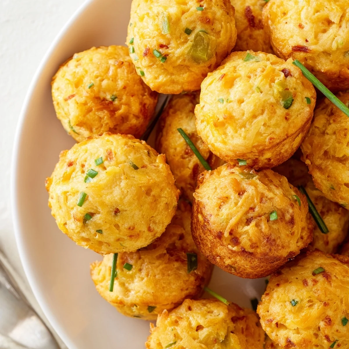 Warm Spicy Ranch Cheddar Muffin Balls served on a platter, inviting and flavorful.
