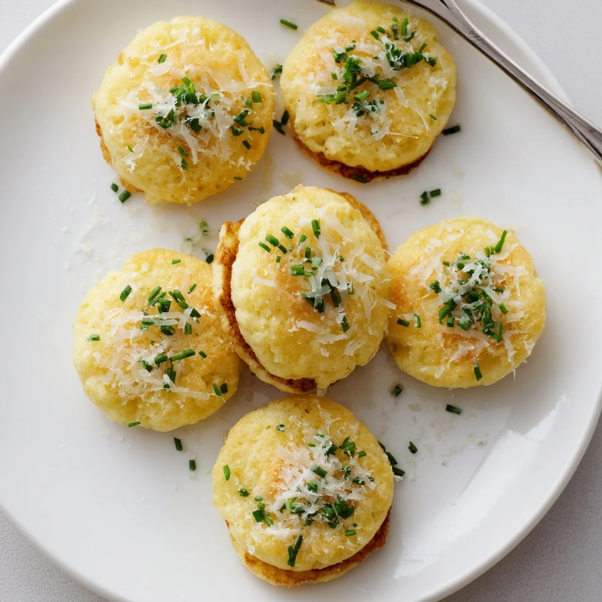 Golden brown truffle oil biscuits drop scones, a savory twist on traditional scones.