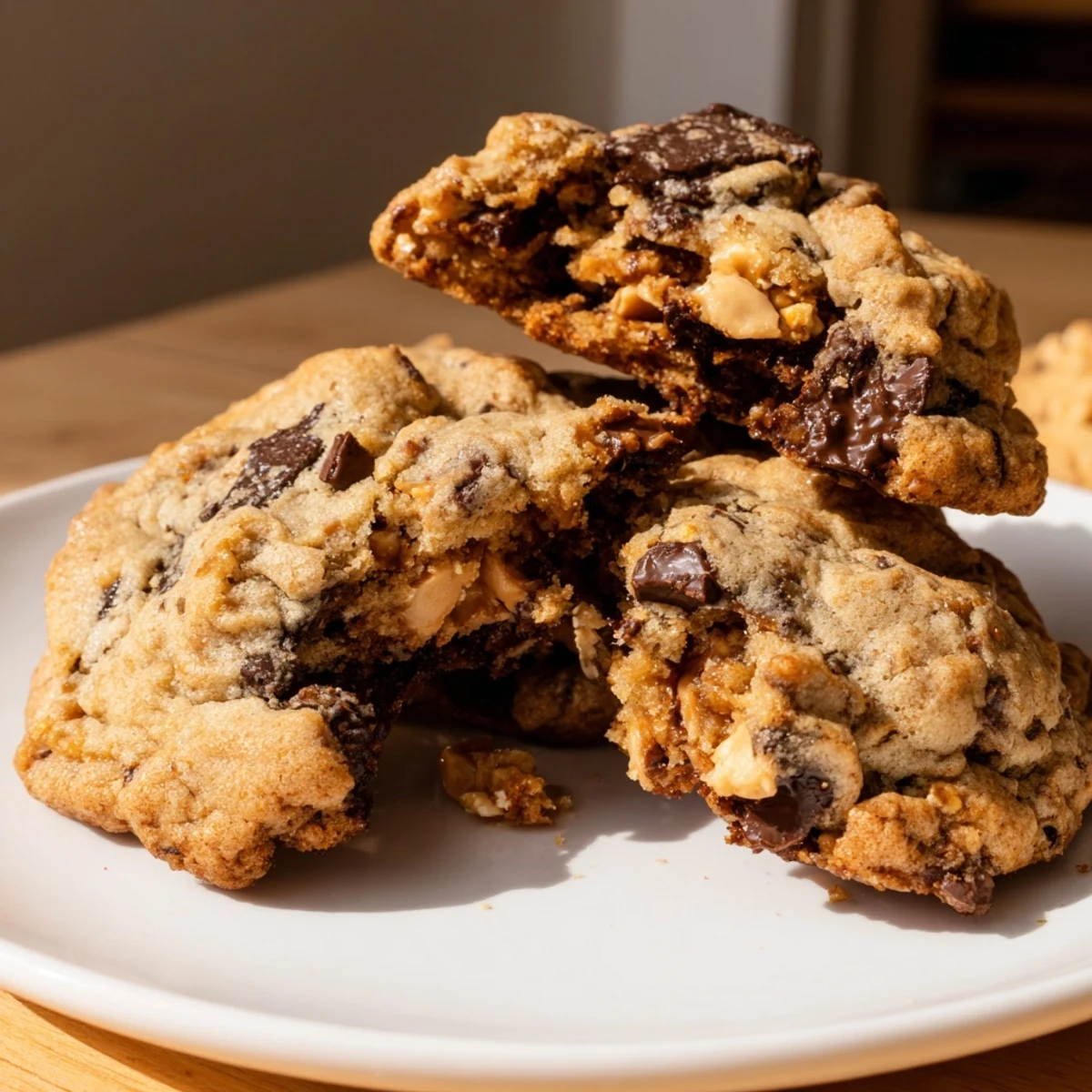 Thick and chewy espresso toffee chocolate chip cookies, bursting with flavorful ingredients.  