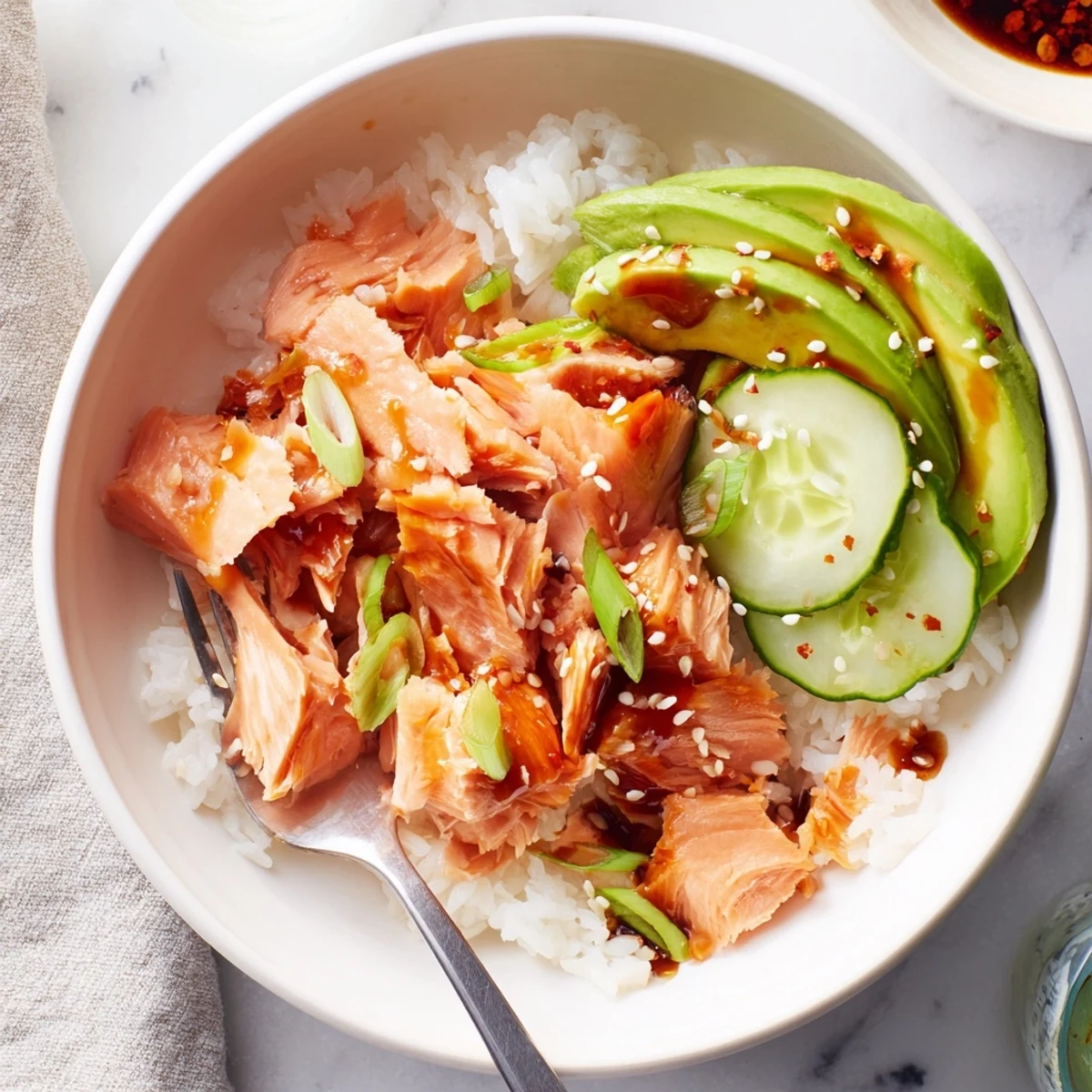 Leftover Salmon Rice Bowl