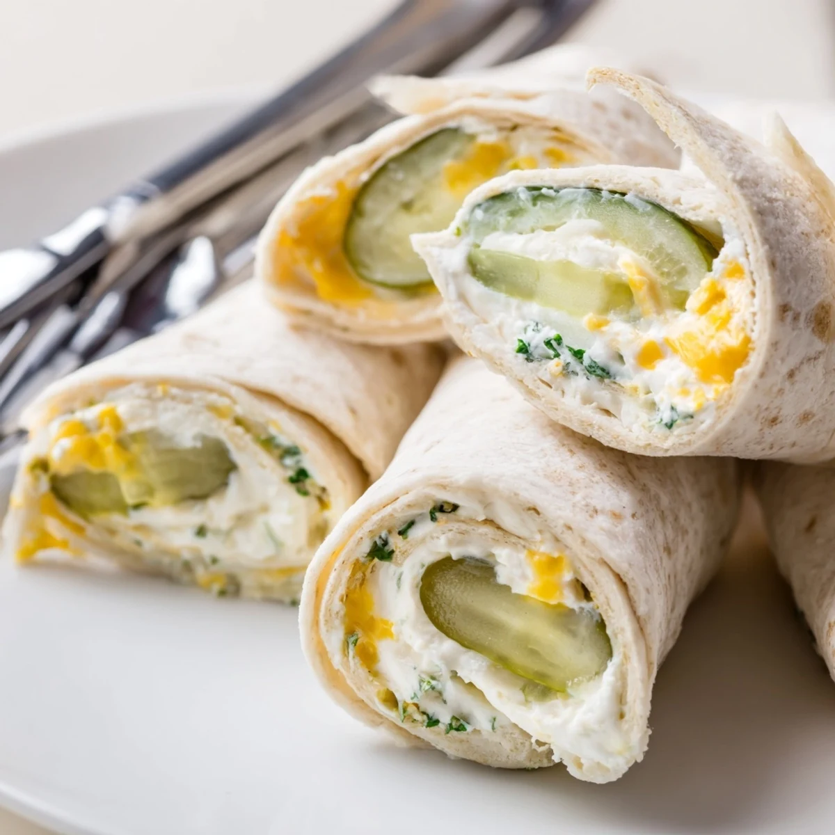 Creative Pickle-in-a-Blanket snack featuring crisp dill pickles and flavor-packed cream cheese.