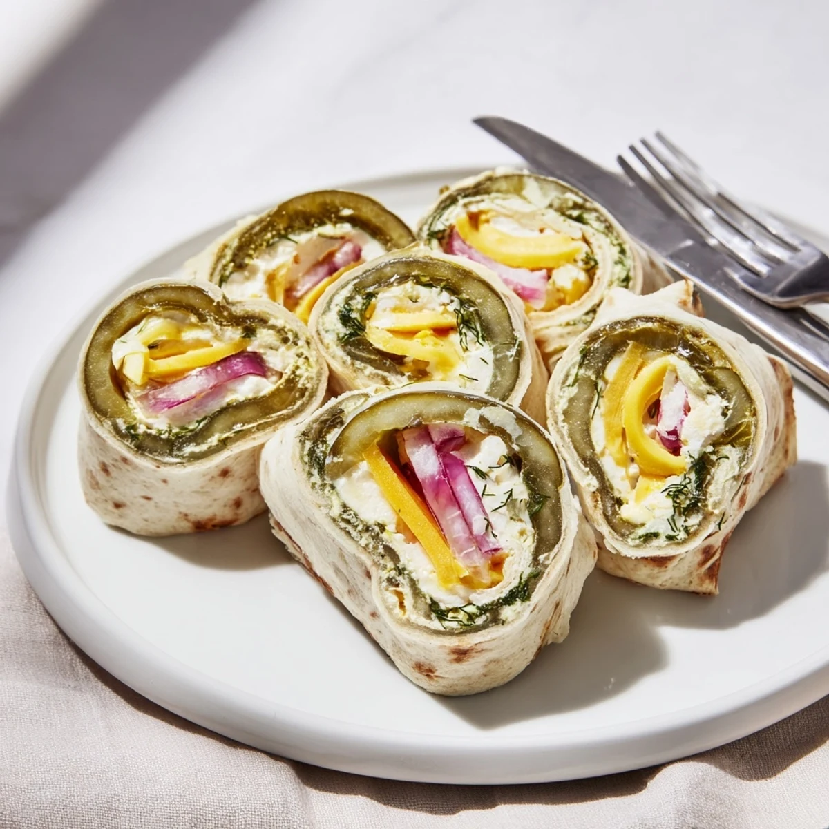 Delicious Pickle-in-a-Blanket served as bite-sized appetizers at your next gathering.  