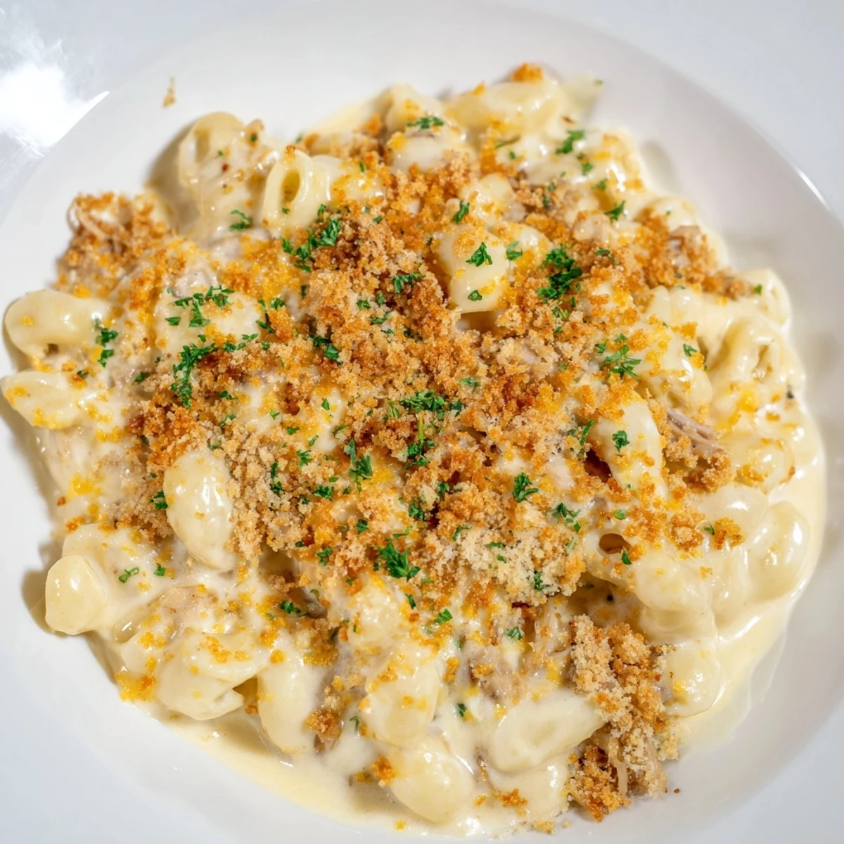 Smoky barbecue flavor infuses this creamy, cheesy Barbecue Pulled Pork Mac and Cheese dish.