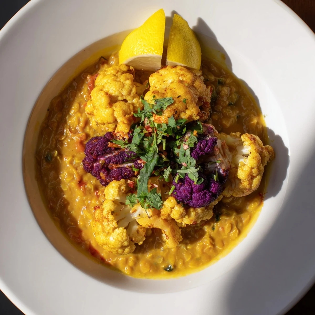 Red Cabbage Cauliflower Dhal