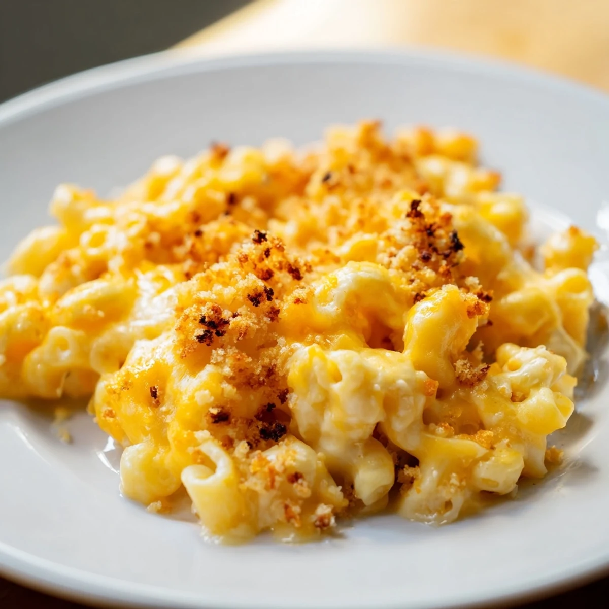Golden, bubbly baked Mac & Cheese with Evaporated Milk, perfect comfort food, ready to serve.