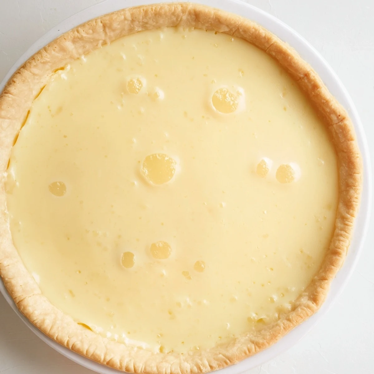 A slice of Water Pie, revealing its silky custard texture, is ready to be enjoyed.