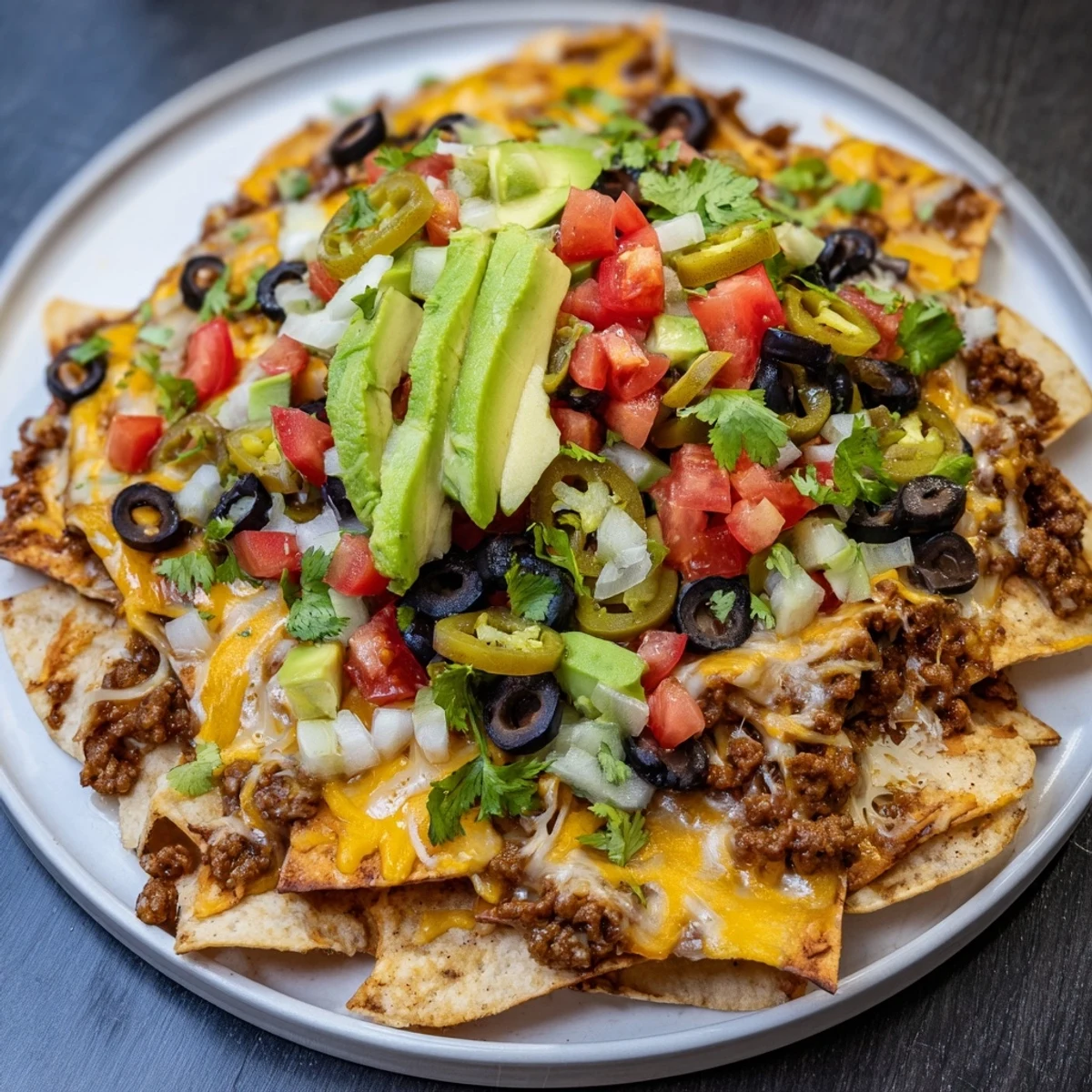 Sheet Pan Nachos with budget ground beef, bubbly cheese and vibrant toppings create a delicious Tex-Mex appetizer.
