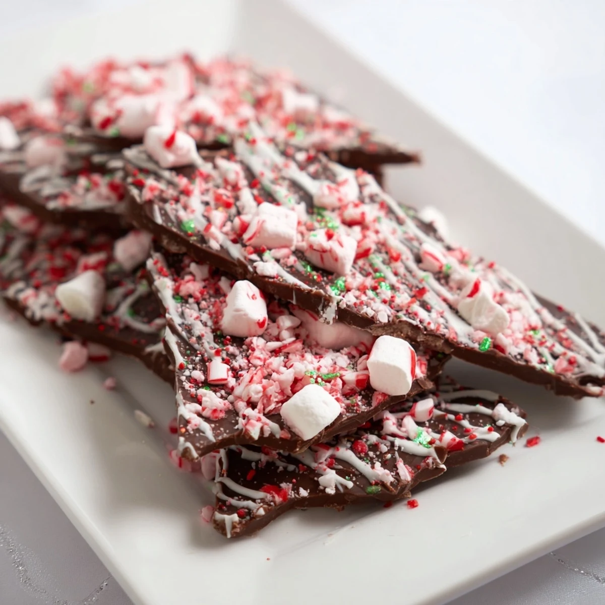 Enjoy the vibrant layers of this easy Hot Chocolate Bomb Bark, perfect for a holiday dessert or gift.