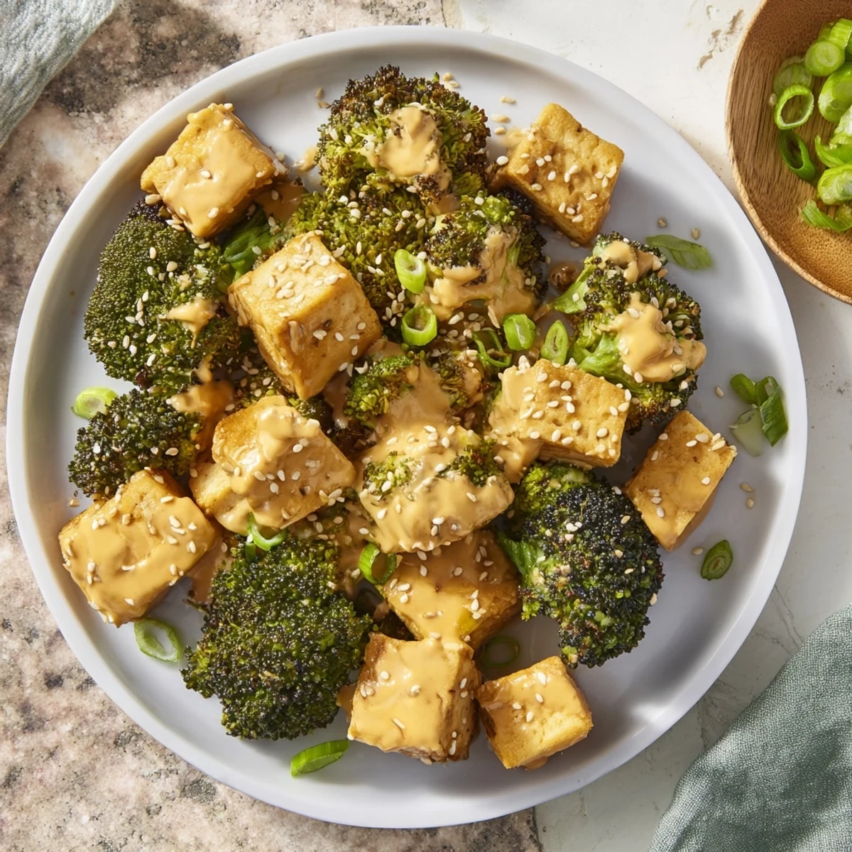 Cheesy Baked Tofu Broccoli