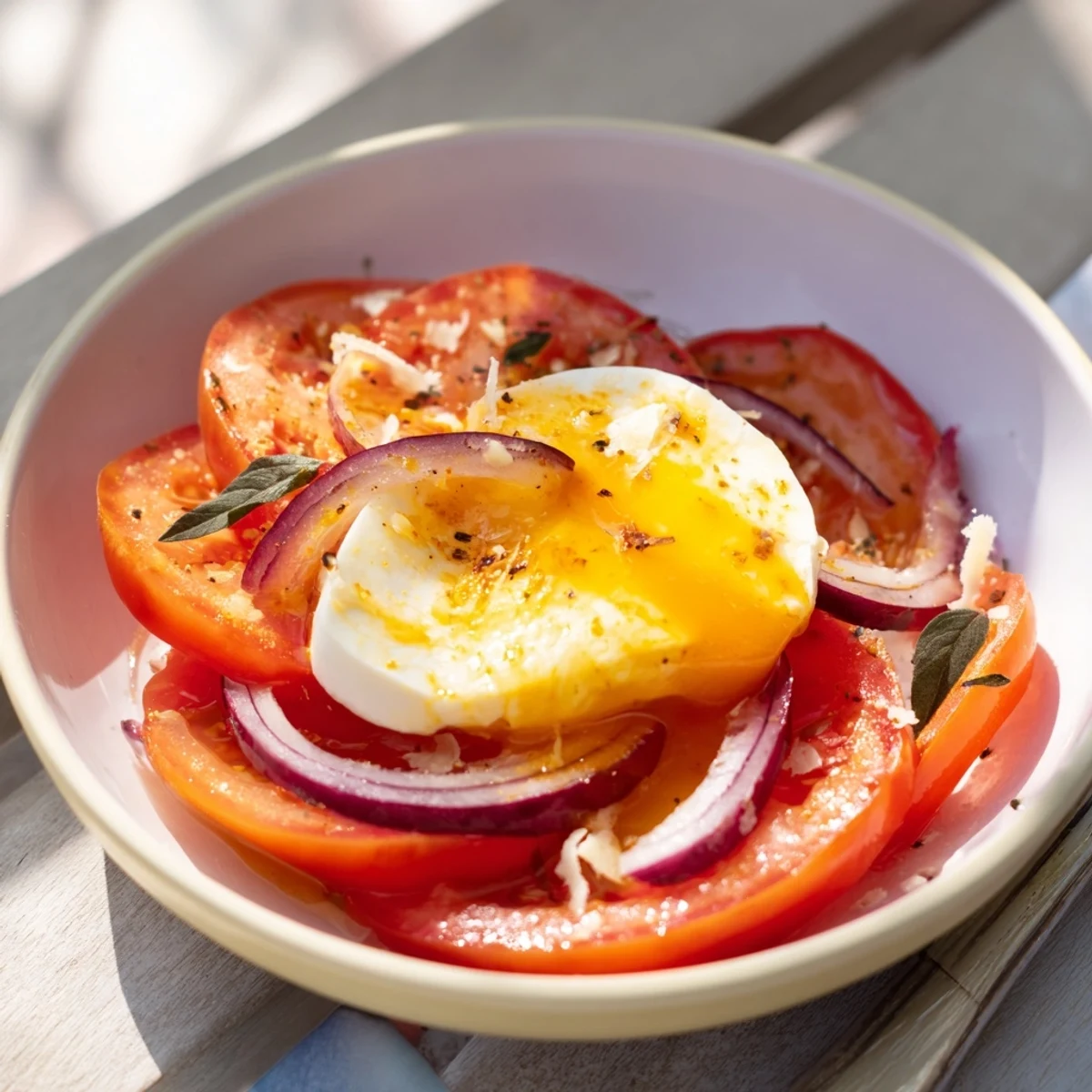 Golden, baked Speedy Feta-Free Tomato Bake featuring a medley of juicy tomatoes and melted cheese.
