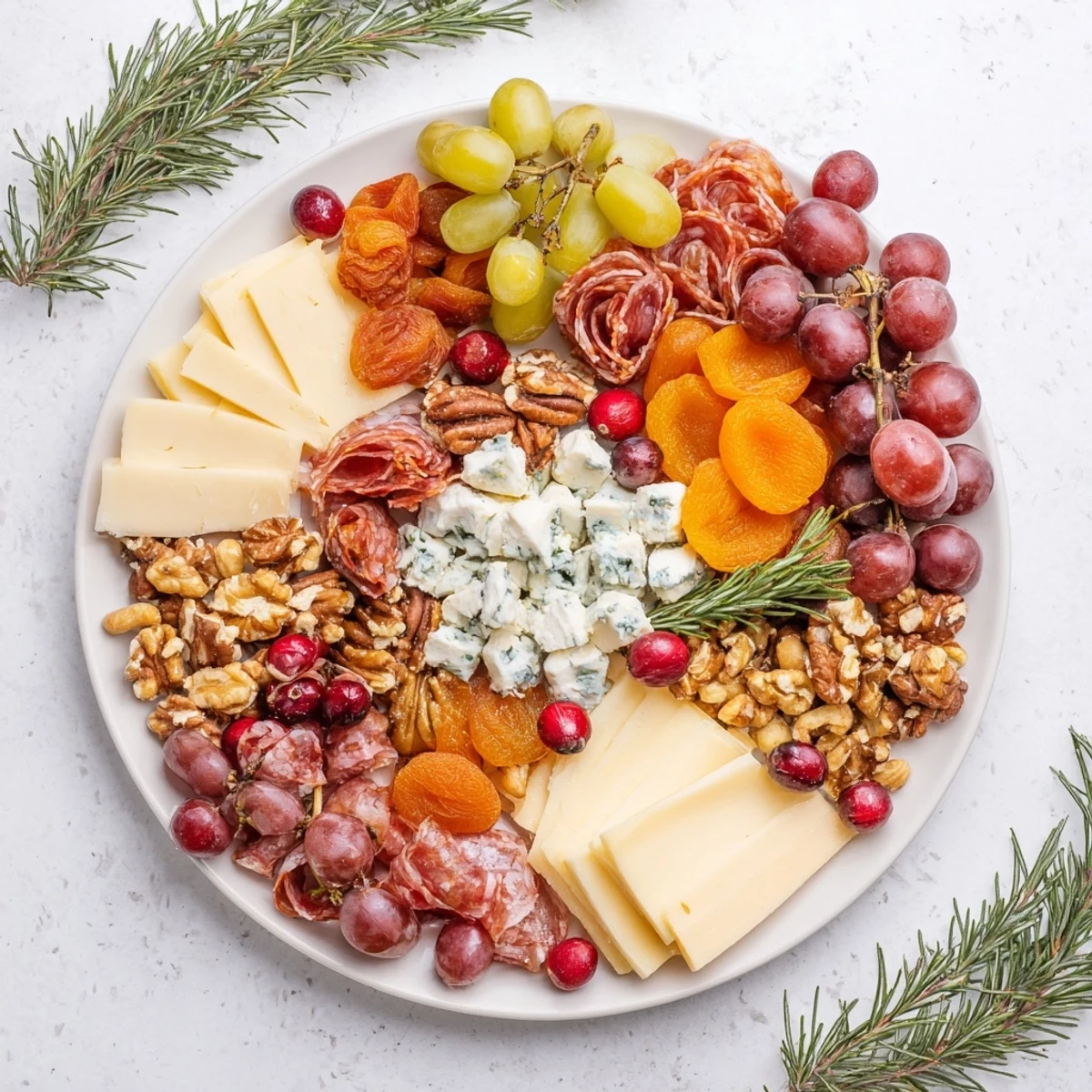 Delicious Holiday Wreath Cheese Platter, showcasing diverse cheeses and garnishes; a perfect centerpiece.