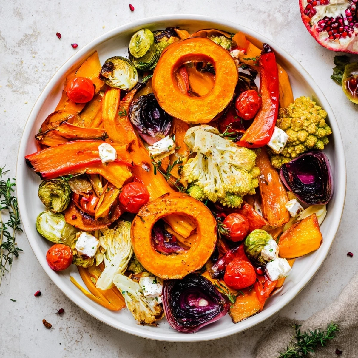 Roasted Festive Vegetable Christmas Wreath, featuring colorful and tender roasted vegetables, ready to serve.