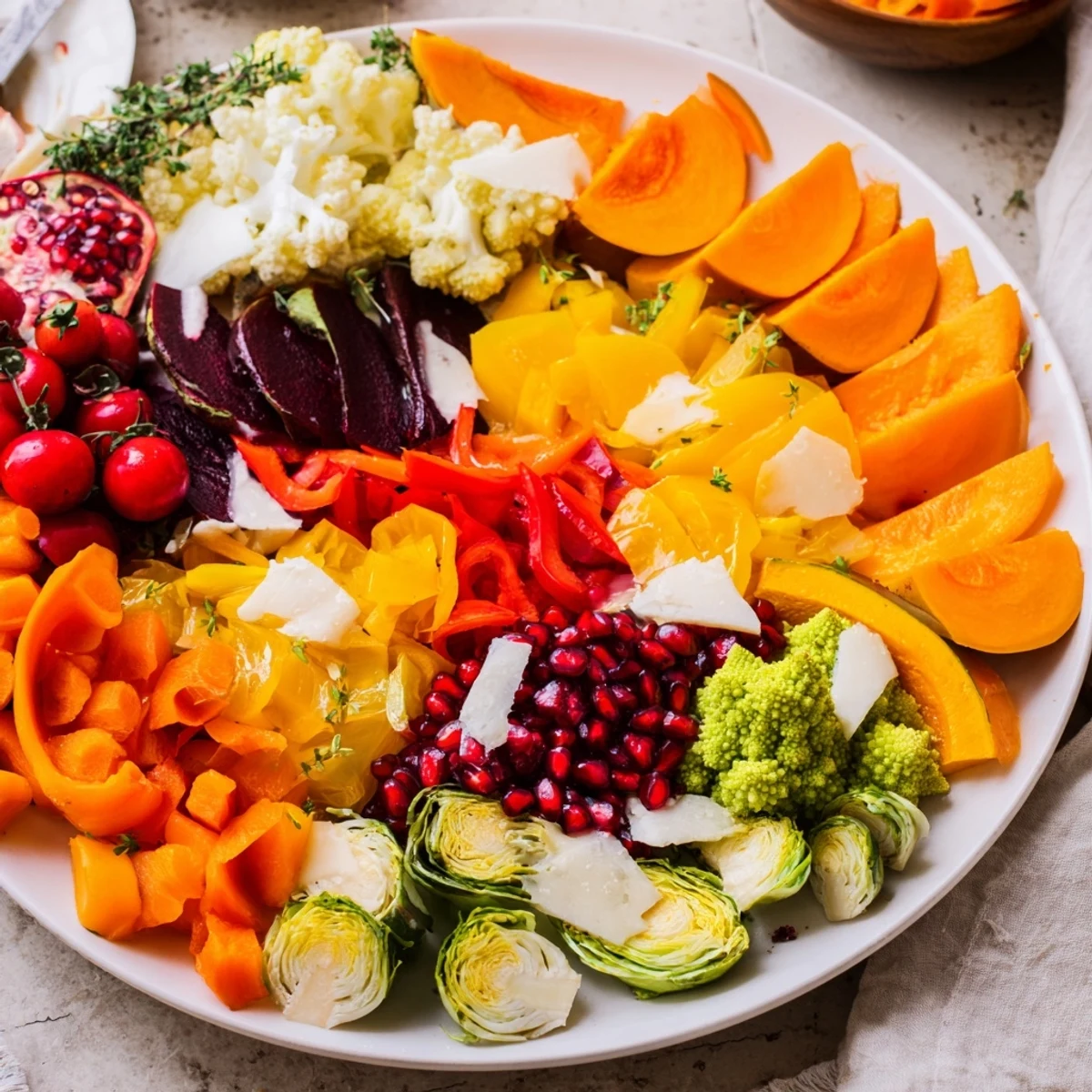 Delicious Festive Vegetable Christmas Wreath, beautifully arranged with vibrant roasted vegetables and herbs for the holidays.