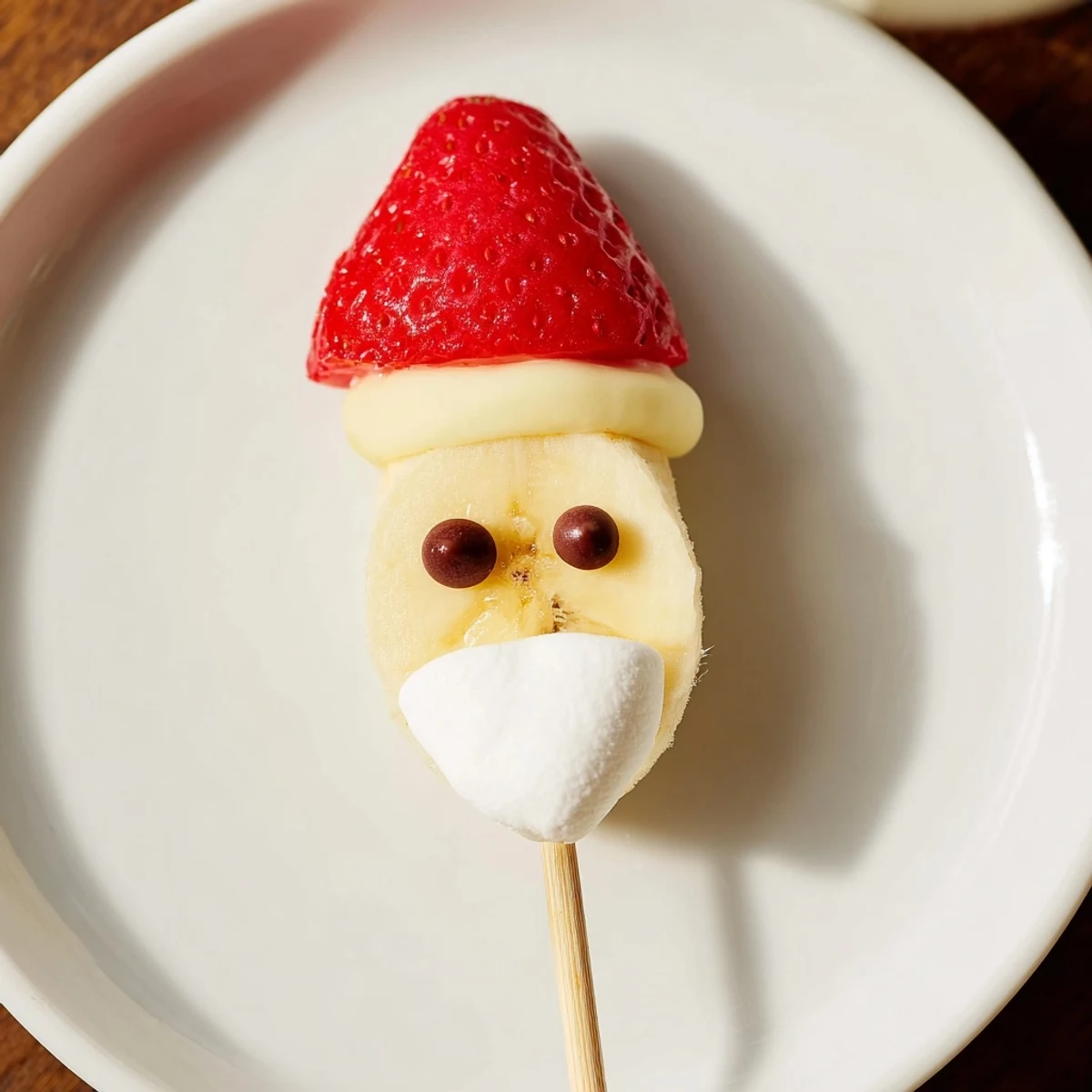 Get ready for these easy Banana Strawberry Santa Skewers; they are a delightful, healthy holiday treat, ready in 15 minutes.