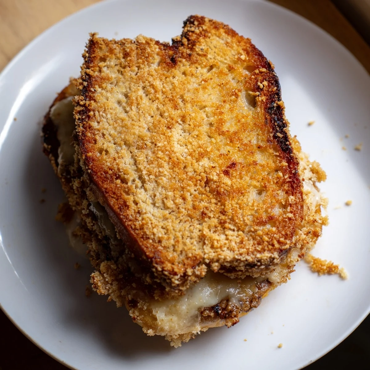 Imagine tender, flavorful Crispy Parmesan Chicken Thighs Grilled Cheese with the crunch of golden brown bread and cheese.