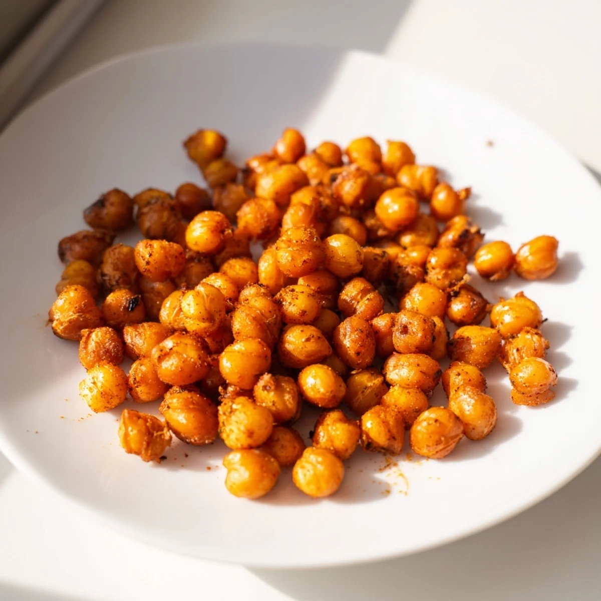 Golden, crispy chickpea snack, a delicious and healthy vegan treat, perfectly seasoned and oven-roasted.