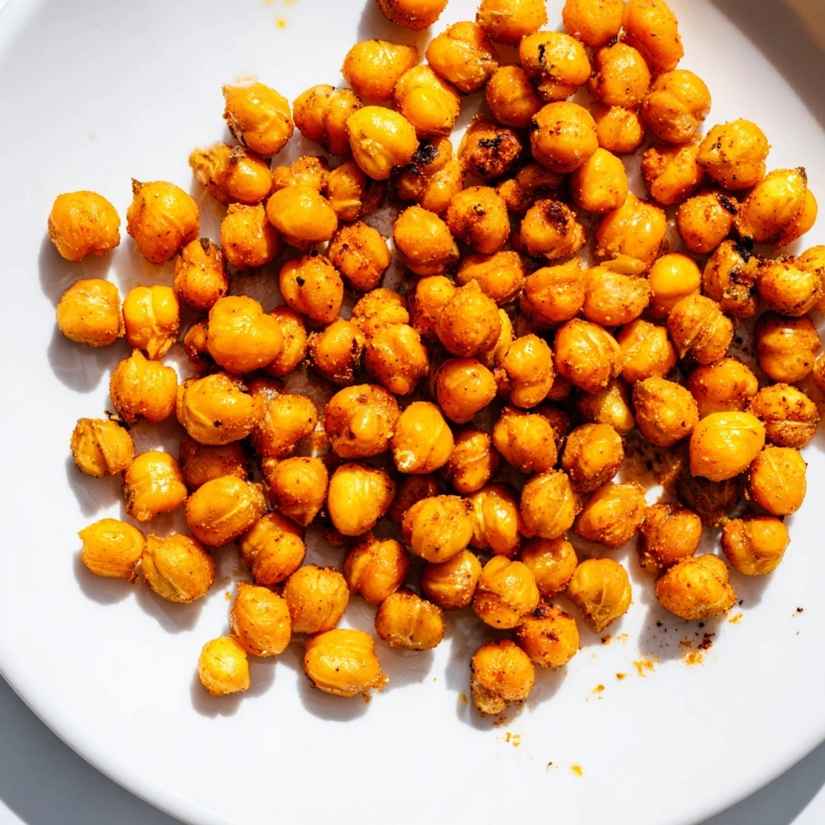 These perfectly roasted, flavorful crispy chickpea snack morsels are ready to be scooped and enjoyed.