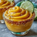 Refreshing no-alcohol Spicy Mango Margarita Slushie, perfectly blended and ice-cold.