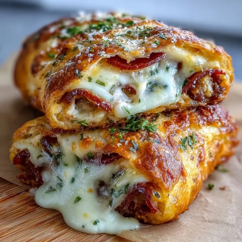 Golden-brown Irresistible High Protein Pepperoni Pizza Rolls fresh from the oven, showing melted mozzarella and pepperoni peeking through the golden dough.