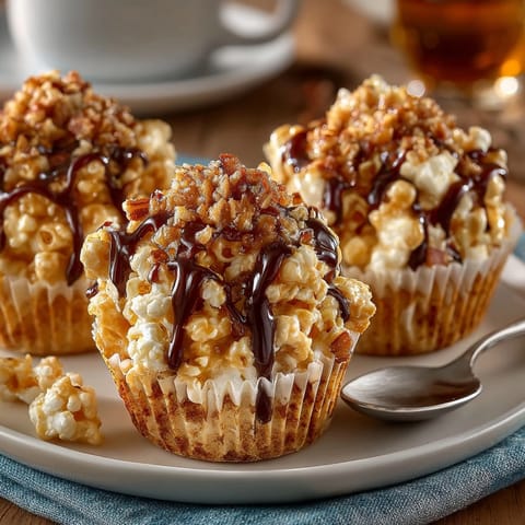 Sweet and salty Maple Bacon Caramel Corn Cups, perfect for game day snacking.