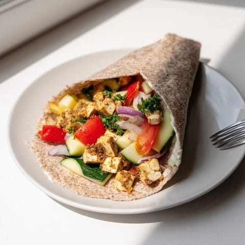 Delicious Vegan Viral Recipe Re-make featuring golden tofu and fresh parsley garnish.  