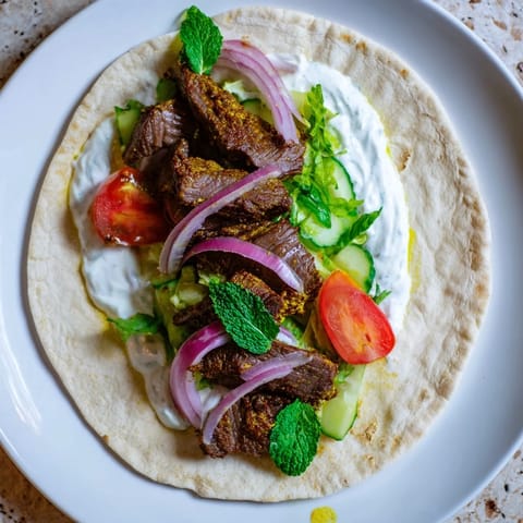 Beef Shawarma Wraps Creamy Yogurt