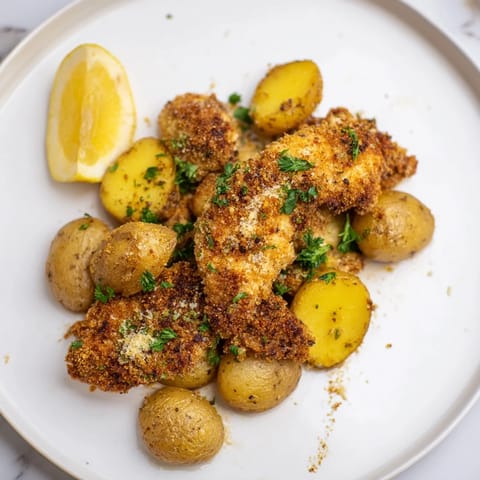 Crispy Parmesan Chicken Potatoes