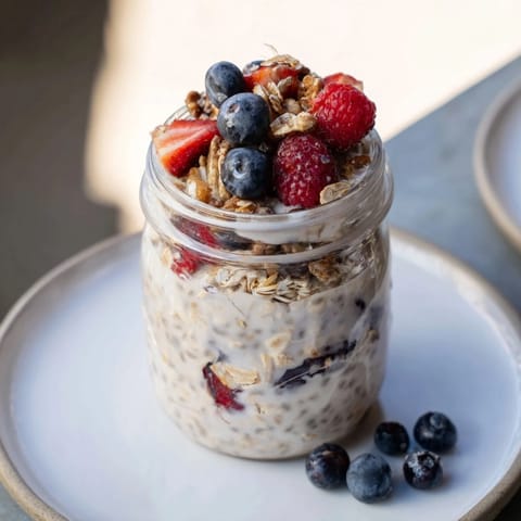 Layered Overnight Oats in Jars, creamy and ready to eat, perfect for meal prepping.