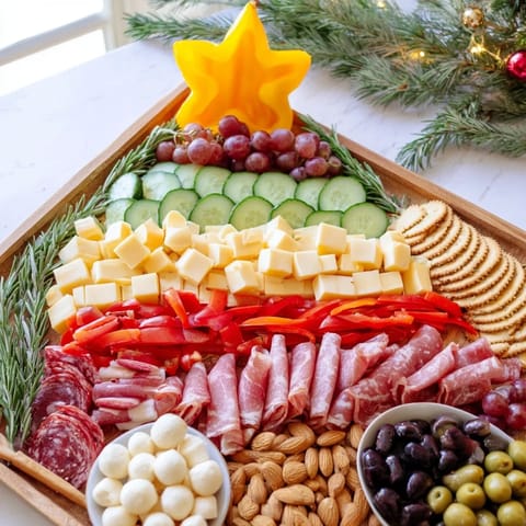 Christmas tree snack board