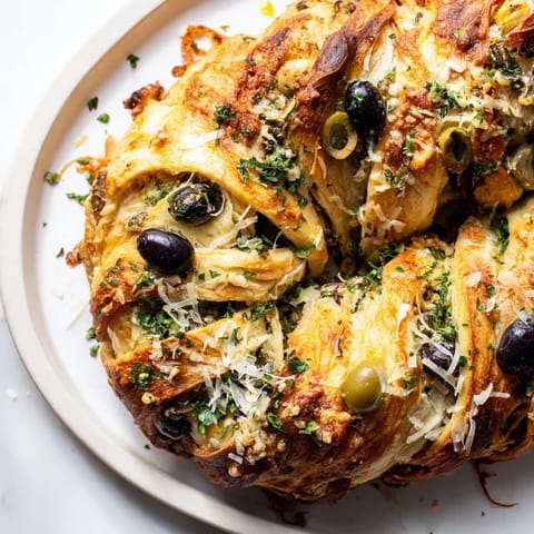 Savory Herb Cheese Olive Wreath