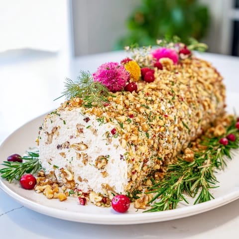 Yuletide Log Cheese Centerpiece