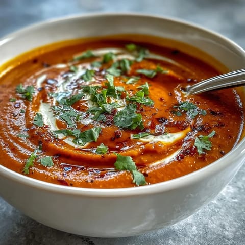Smooth Carrot Celeriac Chilli Soup, a warming spiced pot perfect for lunch.
