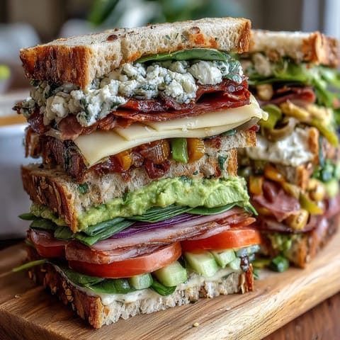 Vibrant sandwich board featuring sliced turkey, roast beef, cheeses, and colorful veggies for customizable deli creations.