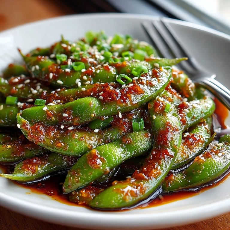 Sweet Chili Edamame Bean Poppers: A tasty, easy snack, perfect for dipping in sauce.