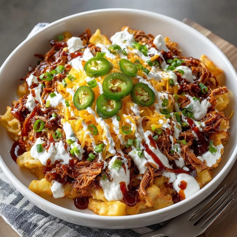 Golden brown BBQ Ranch Loaded Tater Fries, perfect for game night, smell smoky and delicious.