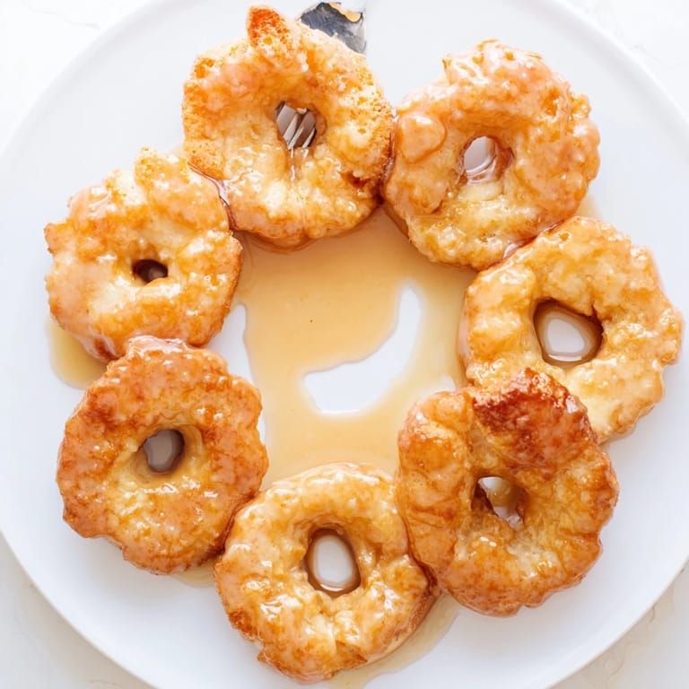 Golden brown Flaky Sweet Tea Pancake Donuts, a perfect brunch treat with tea.  