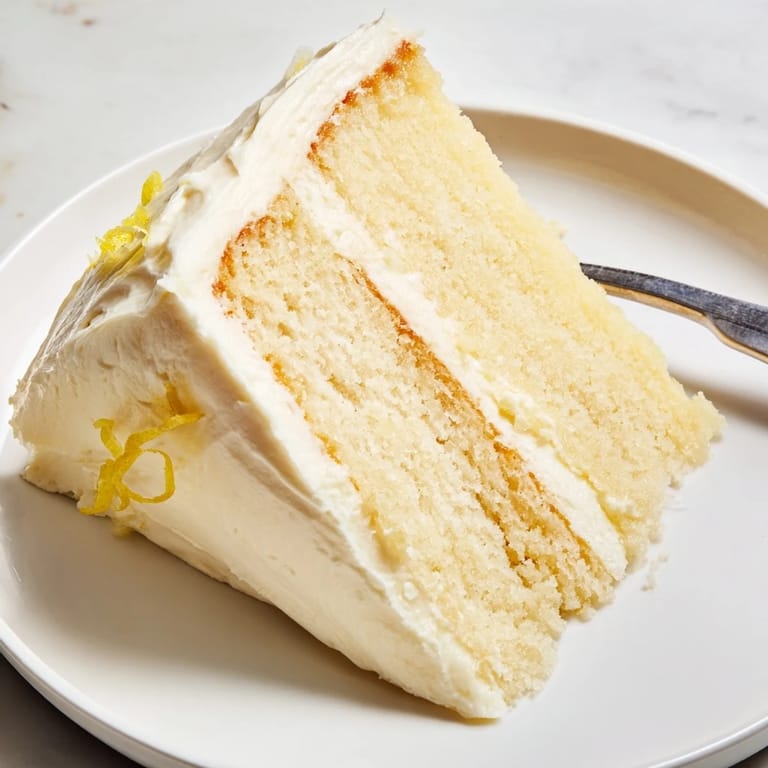 Indulge in this Lemon Cheesecake Cake, featuring moist layers and tangy cream cheese frosting.