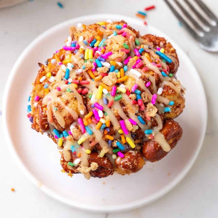 Deliciously soft Funfetti soda pretzel monkey muffins, perfect for festive breakfast celebrations.  