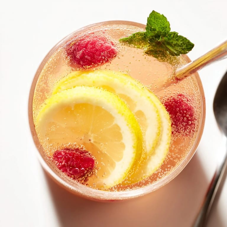 Homemade Kombucha-style mocktails served over ice, bursting with fruity flavors and fizz.
