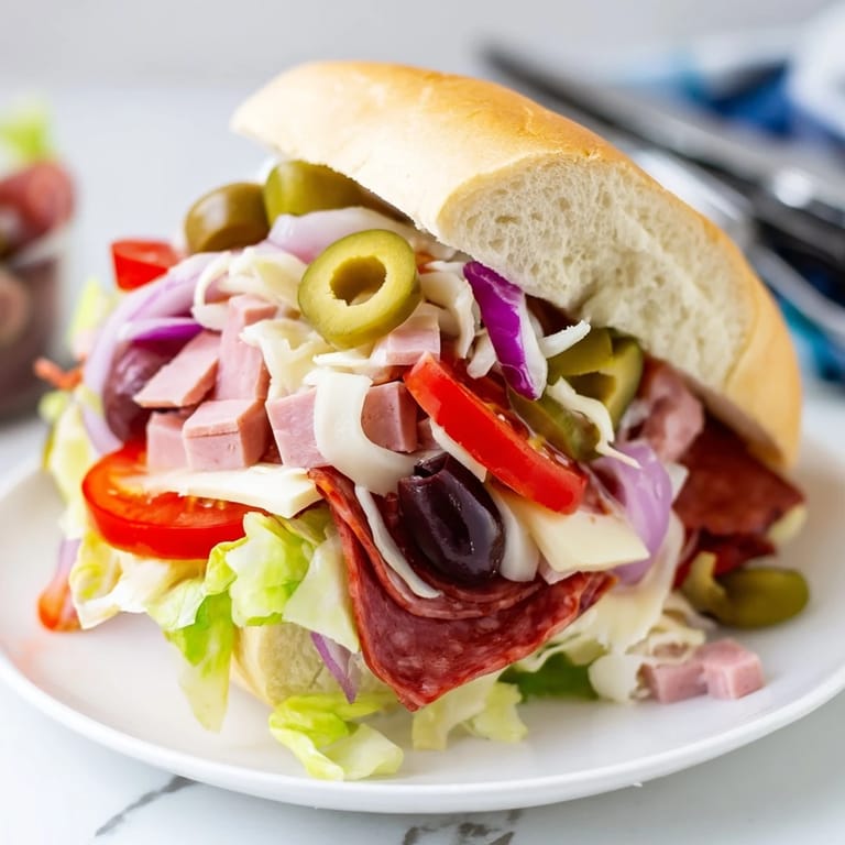 Colorful flavor mash-up sandwiches served with a zesty dressing for added delight.  