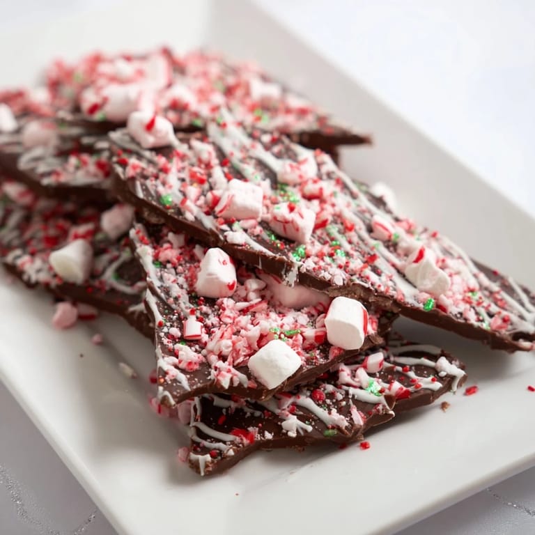 Enjoy the vibrant layers of this easy Hot Chocolate Bomb Bark, perfect for a holiday dessert or gift.