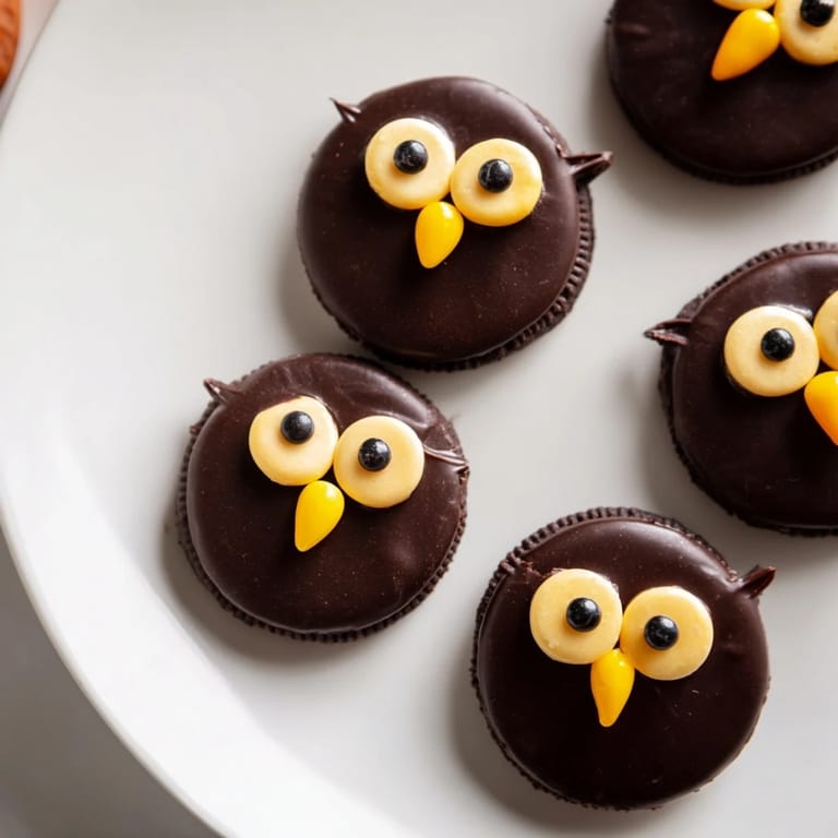 This fun photo shows the Hoot Hoot Owl-Themed Treat Tray with adorable owl-shaped snacks ready to be enjoyed.