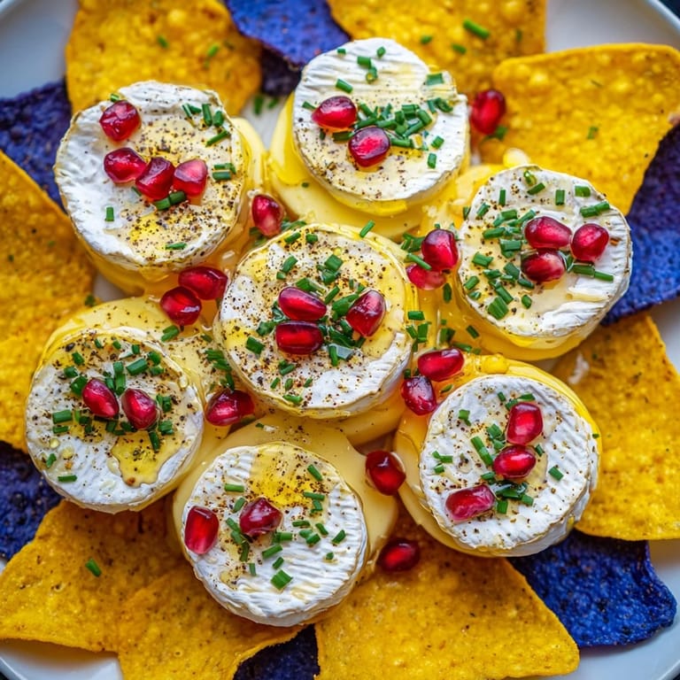 Vibrant photo: Close-up of "Stepping Stones" appetizer made with cheese stepping stones and colorful accents.