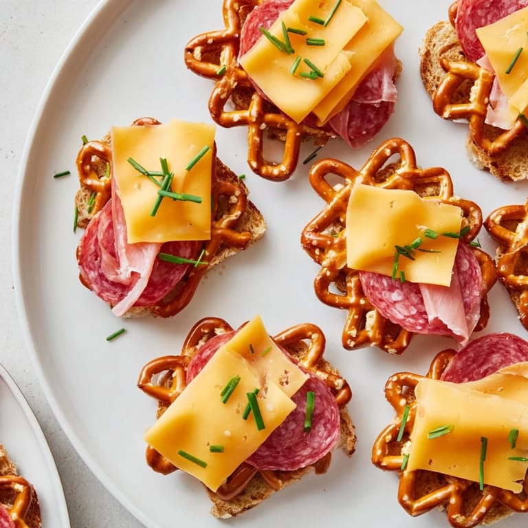 A visually enticing lattice window design with savory meats and fresh chives, ready to serve and enjoy.