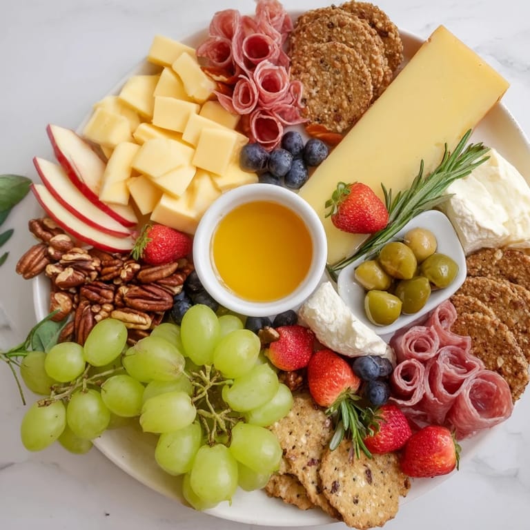 This Quick Charcuterie Snack Board features tempting cheeses, salami, and prosciutto, perfect for snacking.