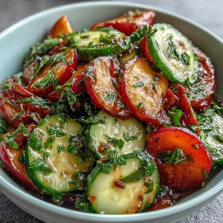 Refreshing Cucumber Radish Salad with Dill Vinaigrette - Crunchy vegetables tossed in tangy, honey-sweetened dill vinaigrette.