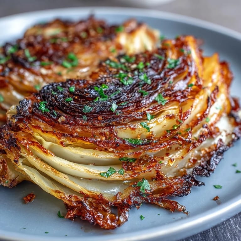 Hearty, tender roasted cabbage steaks with a crisp, smoky paprika edge.