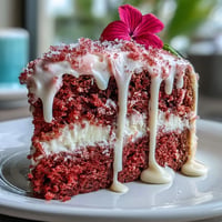 Elegant bridal shower cake featuring pink velvet layers infused with rosé wine, topped with creamy cream cheese frosting and shimmering gold drip decoration.